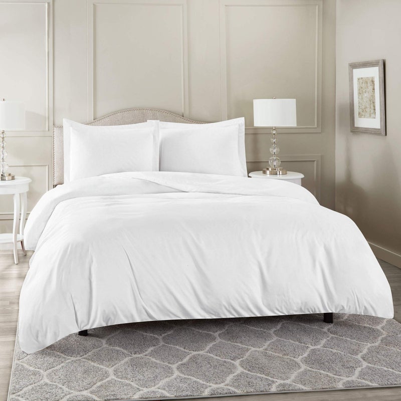 Nestl 7-Piece Queen Duvet Cover and Bed Sheet Set - Includes Duvet Cover, Flat Sheet, Fitted Sheets, 2 Pillowcases and 2 Pillow Shams - Complete Luxury Soft Microfiber Bedding Set, White - Image 1